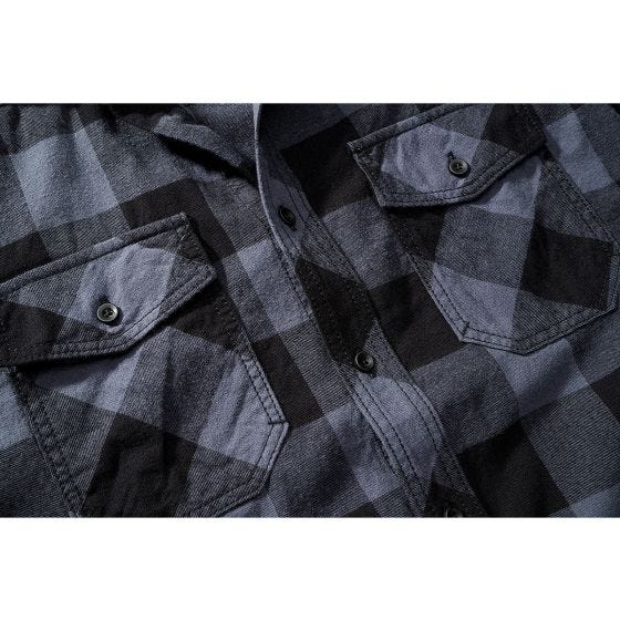 Brandit Half Sleeve Check Overhemd met korte mouwen - Zwart/Grijs