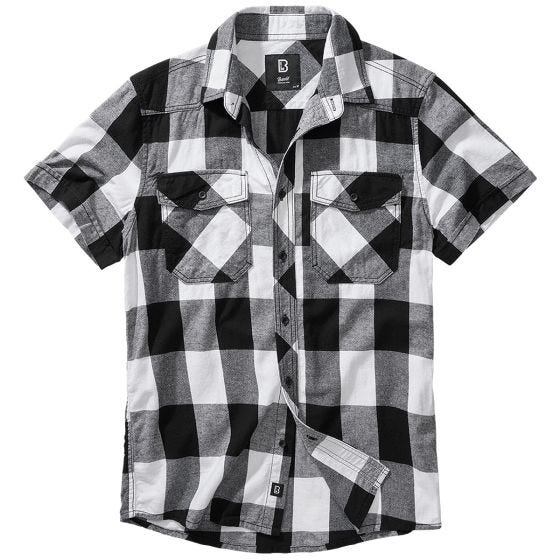 Brandit Half Sleeve Check Overhemd met korte mouwen - Wit/Zwart