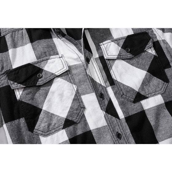 Brandit Half Sleeve Check Overhemd met korte mouwen - Wit/Zwart