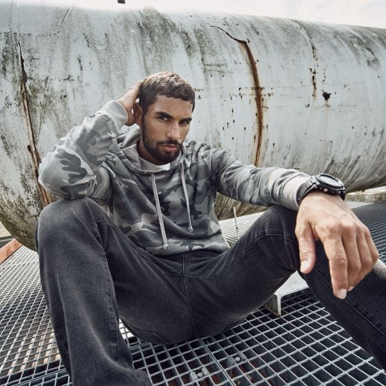 Brandit Sweathoody Hoodie - Grey Camo