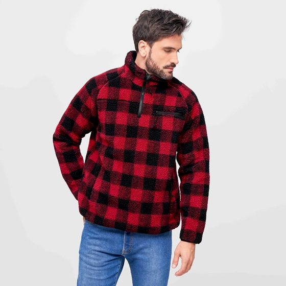 Brandit Teddyfleece Troyer Jack - Rood/Zwart