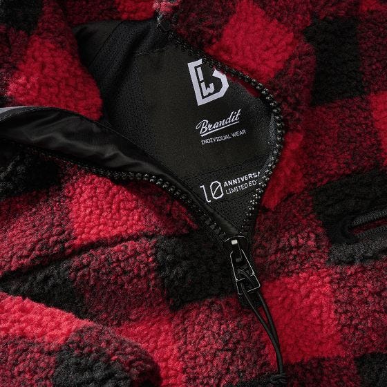 Brandit Teddyfleece Troyer Jack - Rood/Zwart