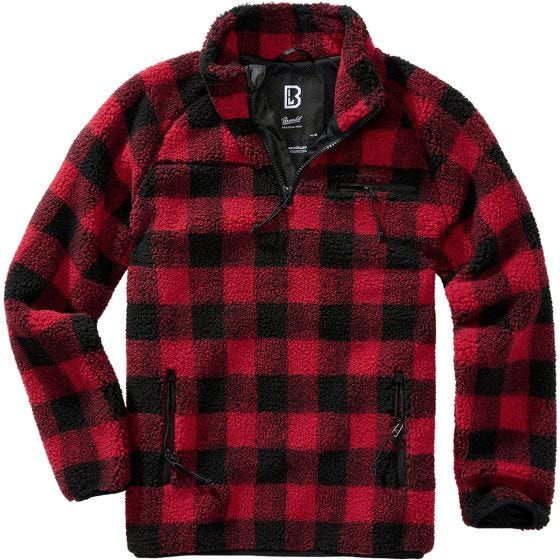 Brandit Teddyfleece Troyer Jack - Rood/Zwart