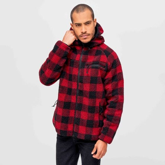 Brandit Teddyfleece Worker Jack - Rood/Zwart