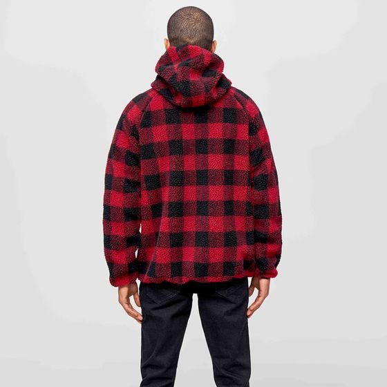 Brandit Teddyfleece Worker Jack - Rood/Zwart