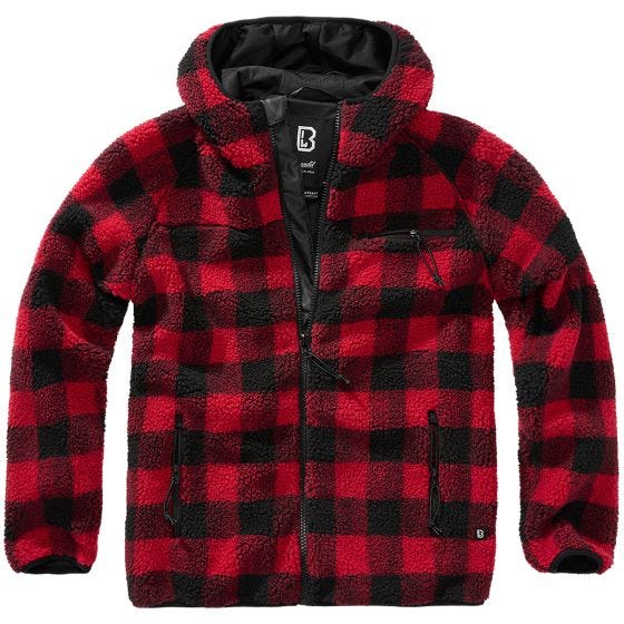 Brandit Teddyfleece Worker Jack - Rood/Zwart