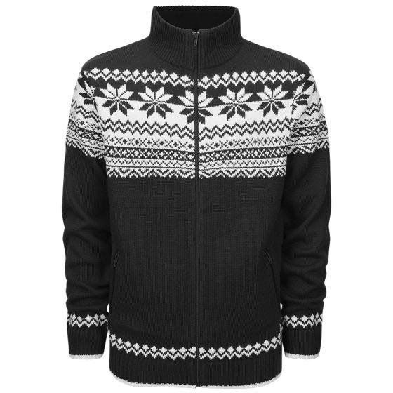 Brandit Cardigan Norweger Trui - Zwart