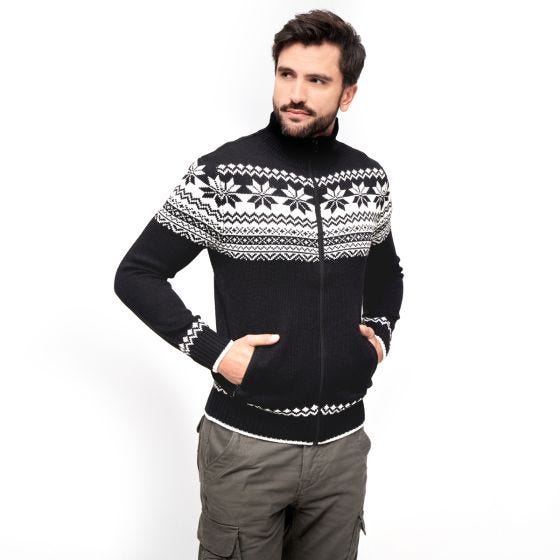 Brandit Cardigan Norweger Trui - Zwart