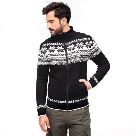 Brandit Cardigan Norweger Trui - Zwart