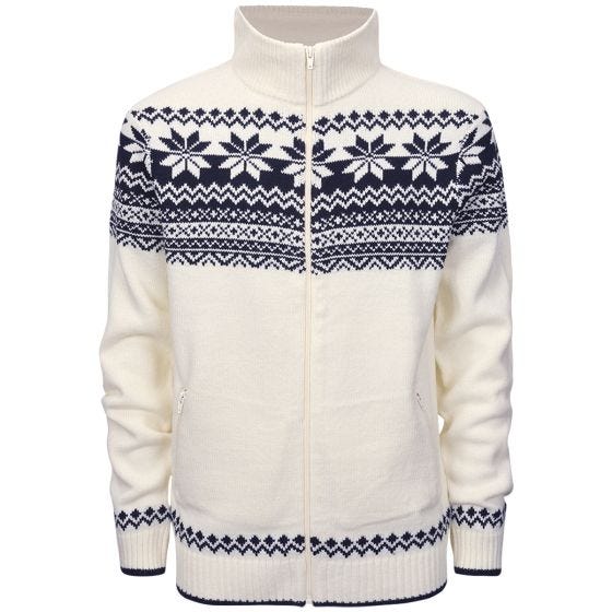 Brandit Cardigan Norweger Trui - Wit