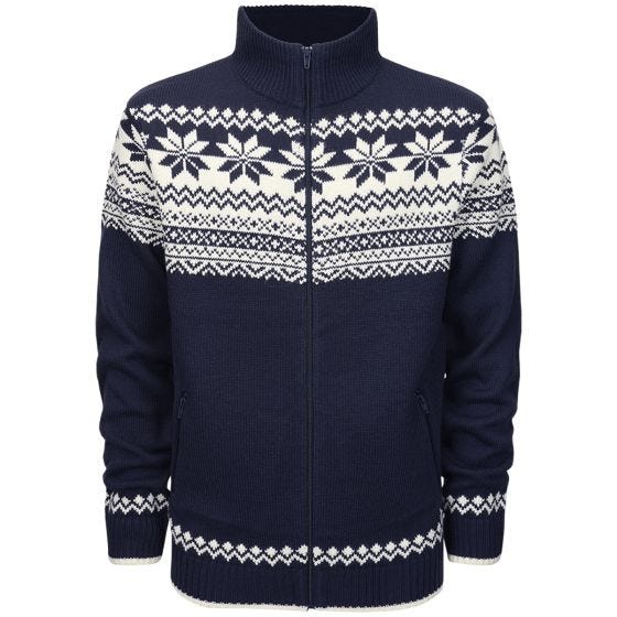 Brandit Cardigan Norweger Trui - Navy