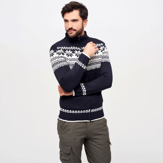 Brandit Cardigan Norweger Trui - Navy