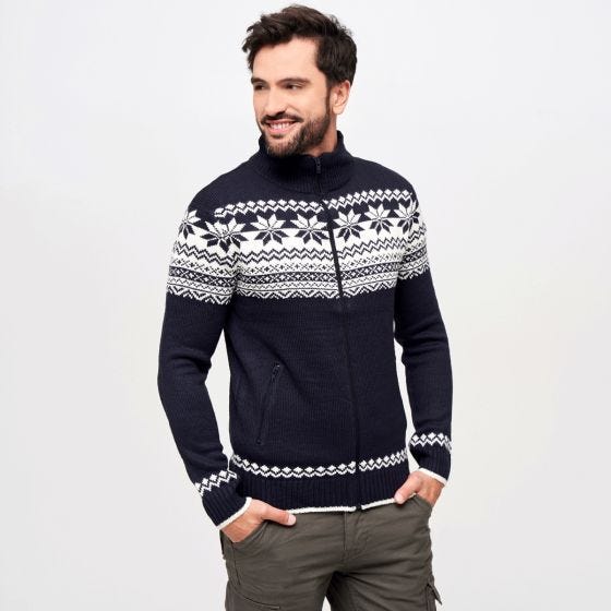 Brandit Cardigan Norweger Trui - Navy
