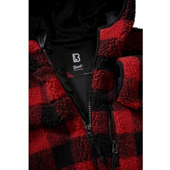 Brandit Dames Teddyfleece Jack - Zwart Rood