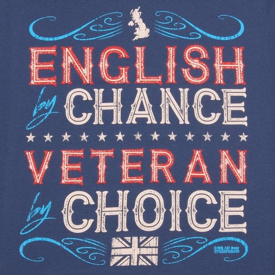 7.62 Design Veteran By Choice English T-shirt - Indigo Blue