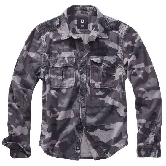 Brandit Vintage Overhemd met Lange Mouwen - Grey Camo