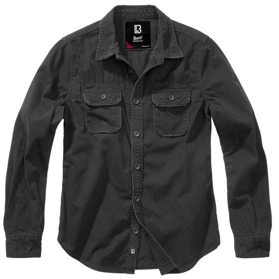 Brandit Dames Vintage Overhemd met lange mouwen - Zwart