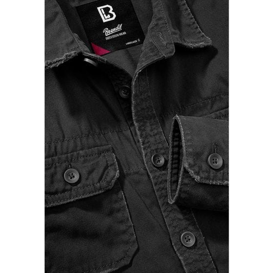 Brandit Dames Vintage Overhemd met lange mouwen - Zwart