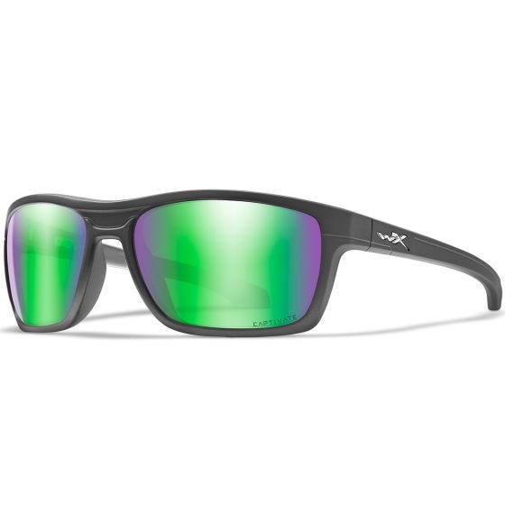 Wiley X WX Kingpin Standaard brillen - Captivate Polarized Green Mirror Glazen / Matte Graphite Montuur