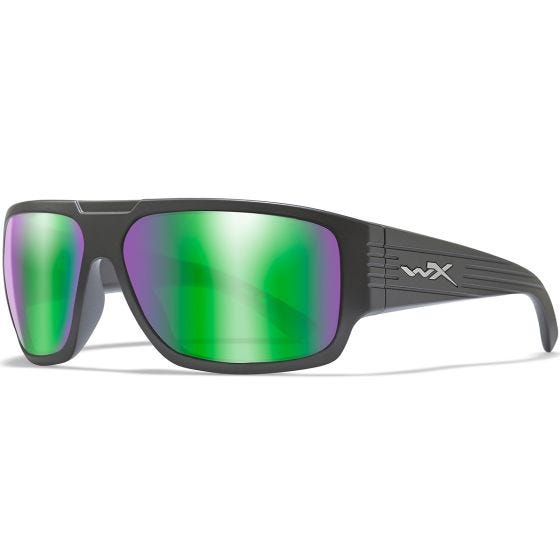 Wiley X WX Vallus Standaard brillen - Polarized Emerald Mirror Glazen / Matte Black Montuur