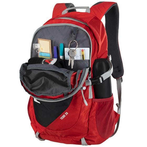 Alpinus Teide 25 Active Rugzak - Rood Zwart