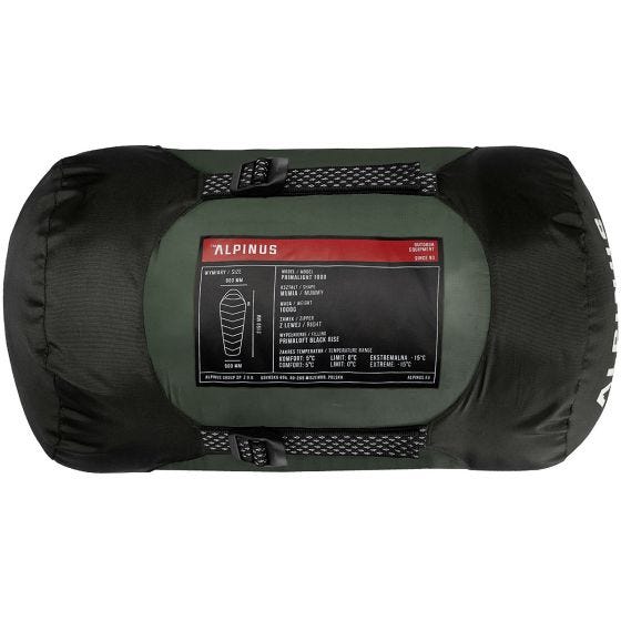 Alpinus PrimaLight 1000 (Right) Slaapzak - Groen