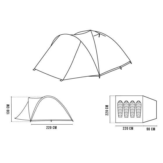 Alpinus REUS 4 Tent - Groen