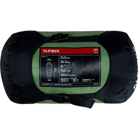 Alpinus Ultralight 850 (Left) Slaapzak - Groen