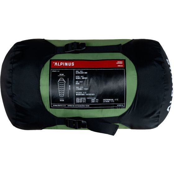 Alpinus Ultralight 850 (Right) Slaapzak - Groen
