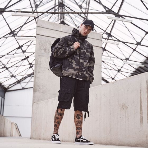 Brandit Windjack met Ritssluiting aan de Voorkant - Dark Camo