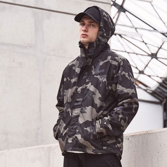 Brandit Windjack met Ritssluiting aan de Voorkant - Dark Camo