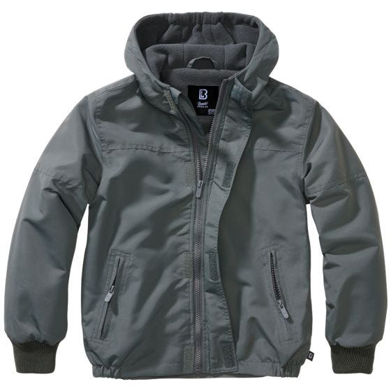 Brandit Kinderen Windbreaker Front Zip Jack - Antraciet