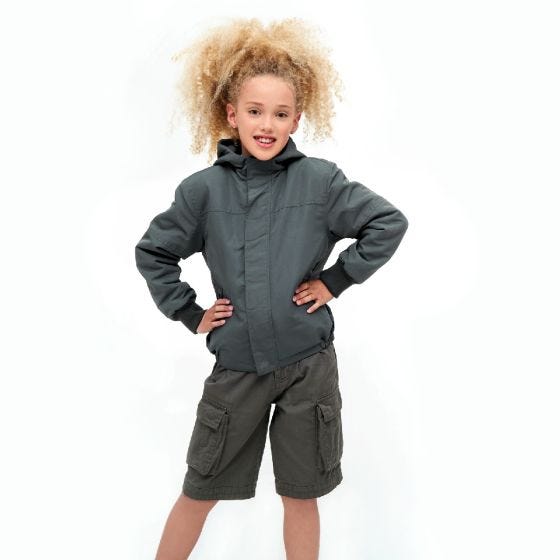Brandit Kinderen Windbreaker Front Zip Jack - Antraciet