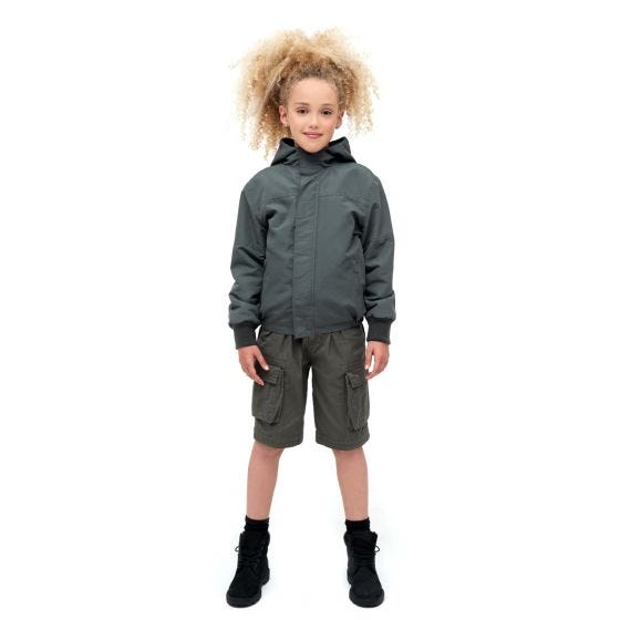 Brandit Kinderen Windbreaker Front Zip Jack - Antraciet