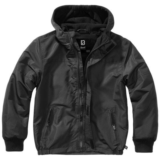 Brandit Kinderen Windbreaker Front Zip Jack - Zwart