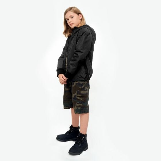 Brandit Kinderen Windbreaker Front Zip Jack - Zwart