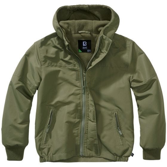 Brandit Kinderen Windbreaker Front Zip Jack - Olijf