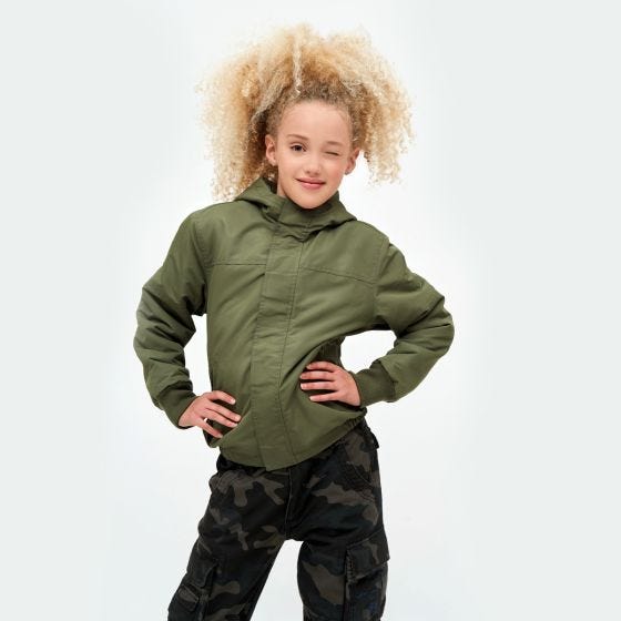 Brandit Kinderen Windbreaker Front Zip Jack - Olijf