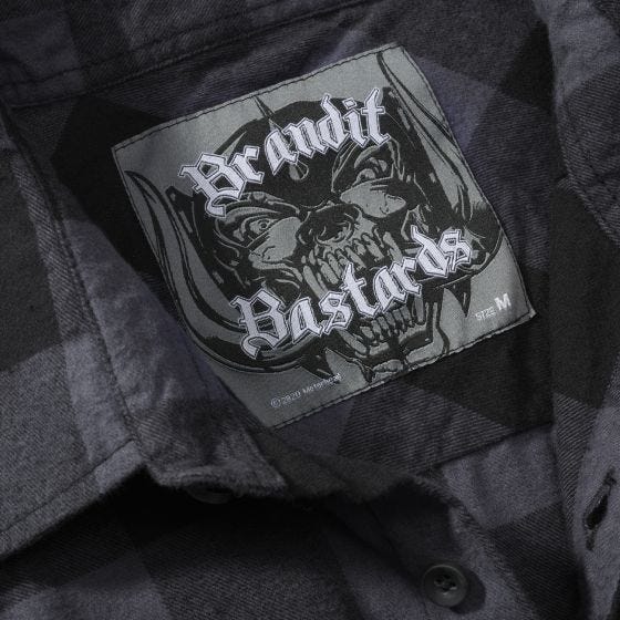 Brandit Motörhead Geruit overhemd - Zwart/Grijs