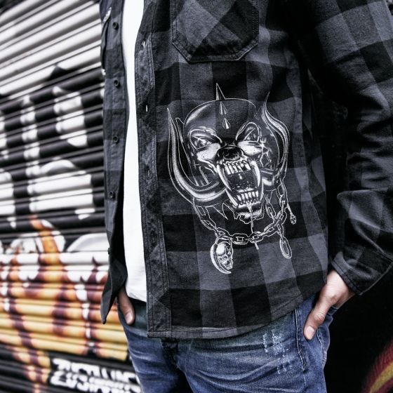 Brandit Motörhead Geruit overhemd - Zwart/Grijs