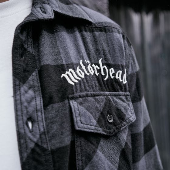 Brandit Motörhead Geruit overhemd - Zwart/Grijs