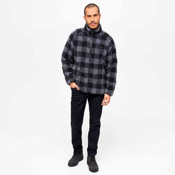Brandit Teddyfleece Jack - Zwart/Grijs