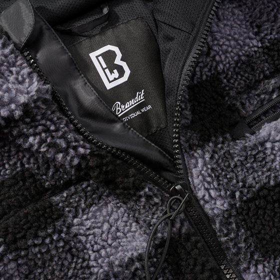 Brandit Teddyfleece Worker Jack - Zwart/Grijs