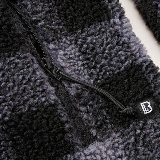 Brandit Teddyfleece Worker Jack - Zwart/Grijs