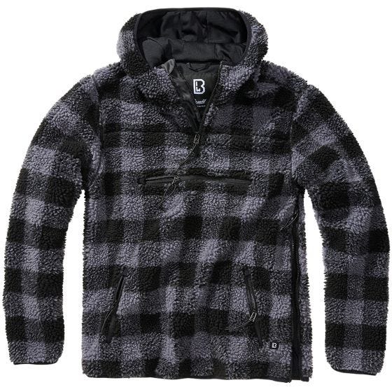 Brandit Teddyfleece Worker Trui - Zwart/Grijs