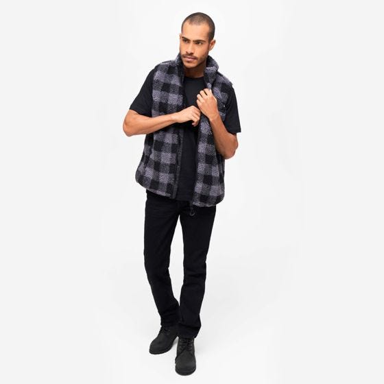 Brandit Teddyfleece Worker Vest - Zwart/Grijs