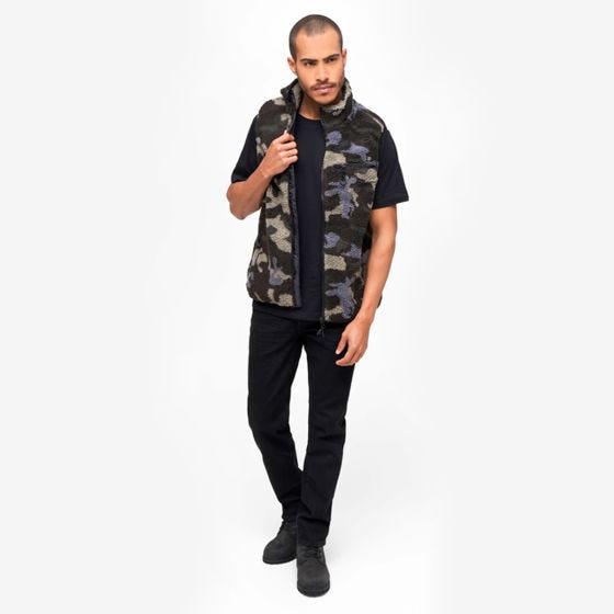 Brandit Teddyfleece Worker Vest - Dark Camo
