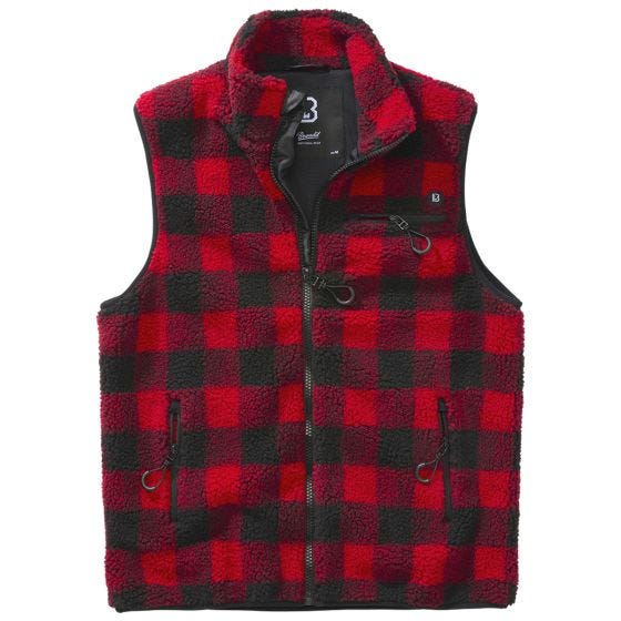 Brandit Teddyfleece Worker Vest - Rood/Zwart