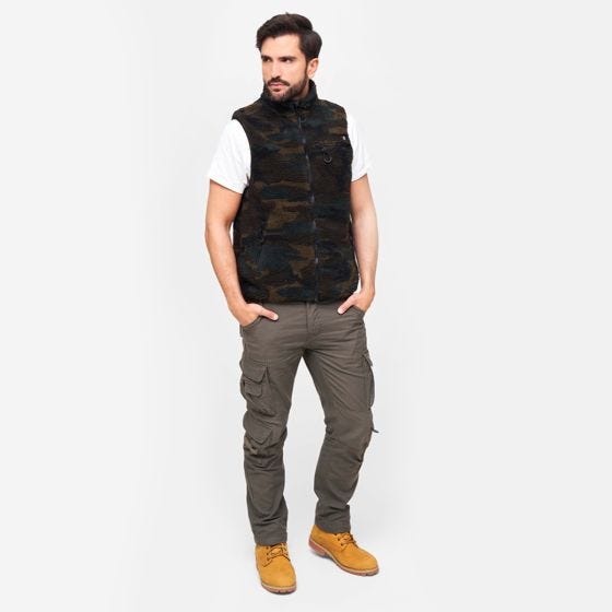 Brandit Teddyfleece Worker Vest - Woodland