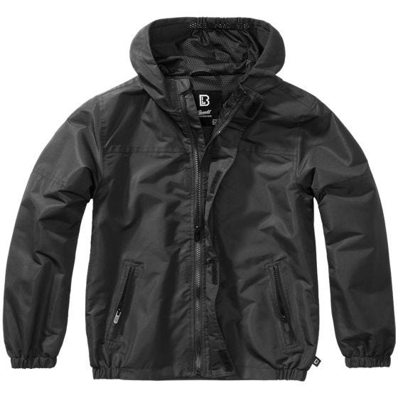 Brandit Kinderen Summer Windbreaker Front Zip Jack - Zwart